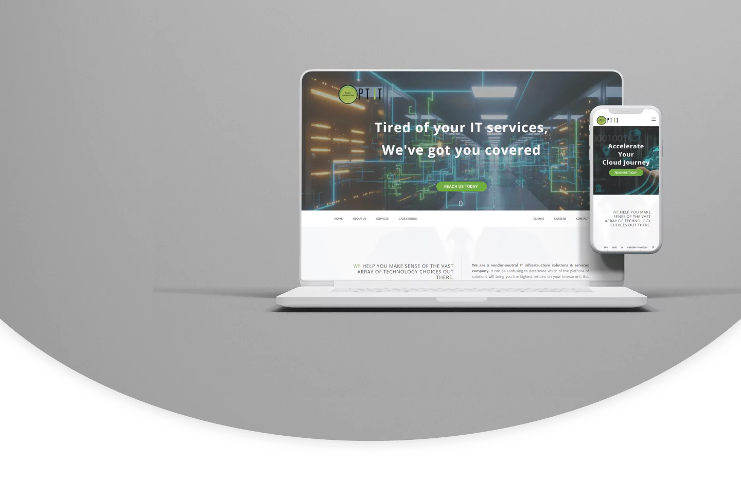 Case study - OPT-IT - Front View Laptop & Mobile Mockup