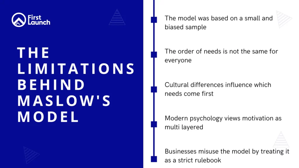 Maslow's hierarchy - Limitations