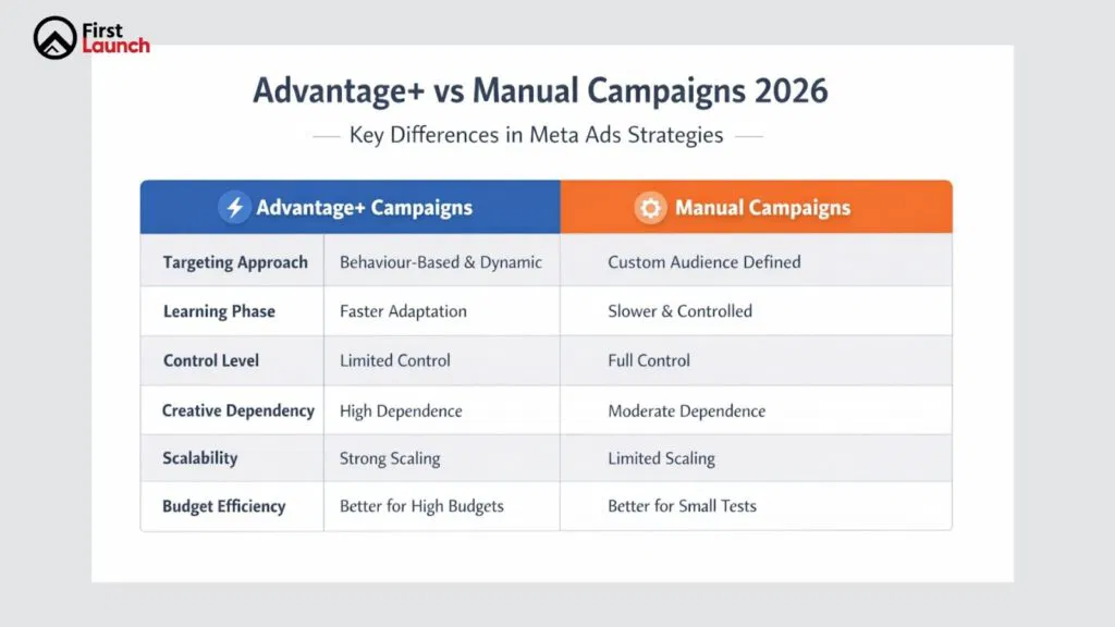advantage+ vs manual campaign differences