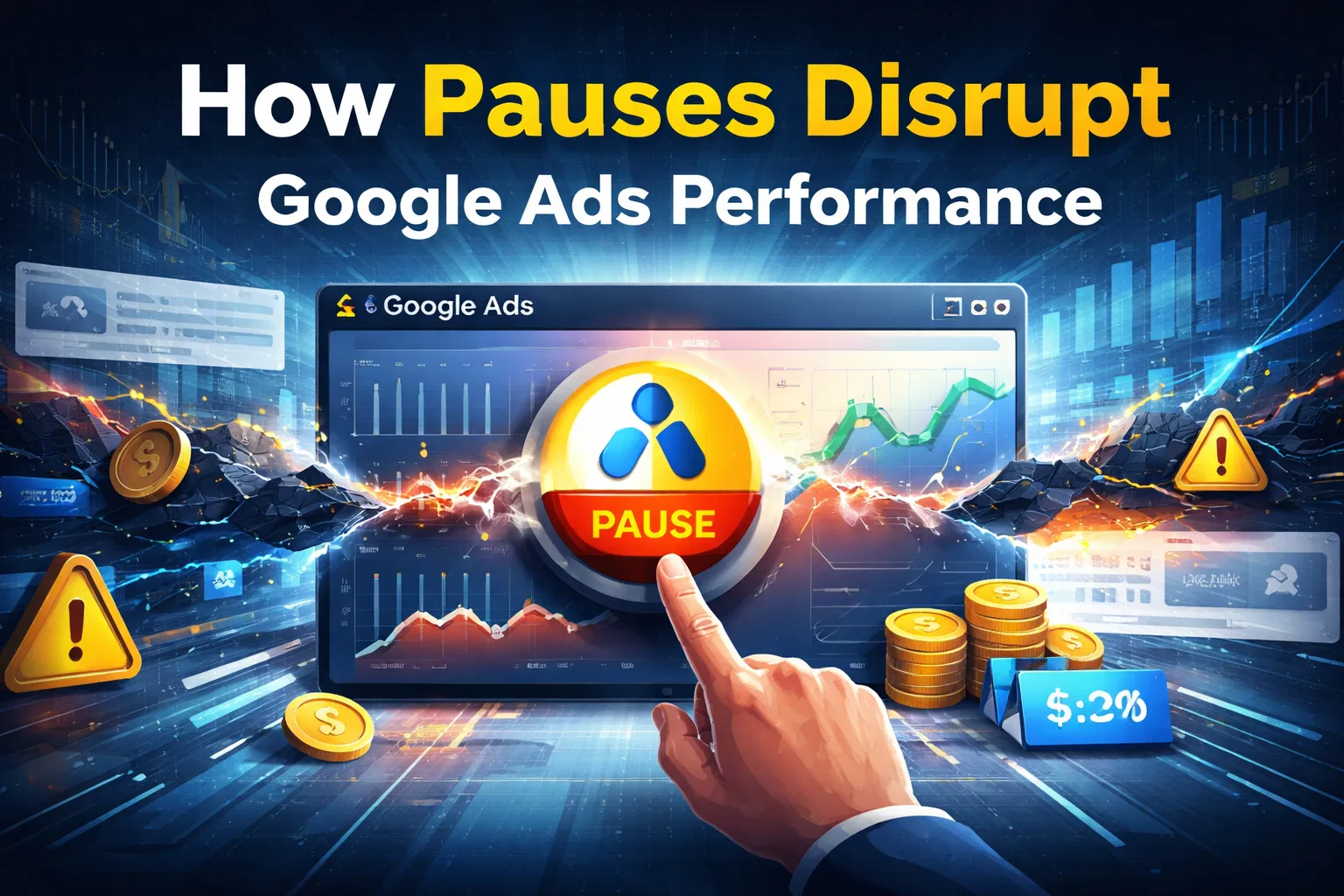 How Pausing Google Ads Impacts Performance, Auctions & CPC Efficiency