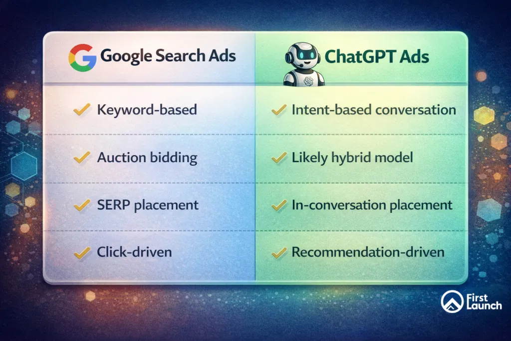 google ads vs chatGPT Ads